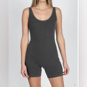 Brunette The Label Scoop Neck Ribbed Romper M/L